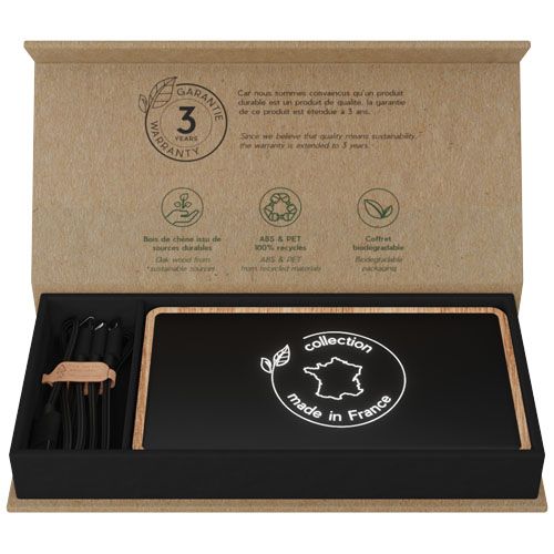 Batería externa inalámbrica de madera de 5000 mAh 