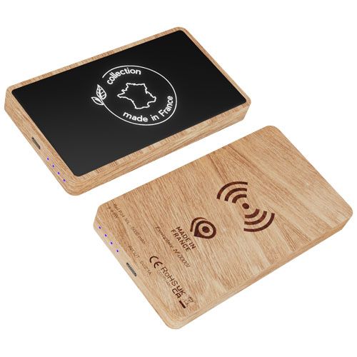 BATERÍA EXTERNA INALÁMBRICA DE MADERA DE 5000 MAH 