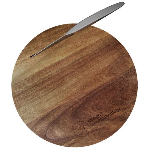 Set de tabla de cortar de madera y cuchillo 