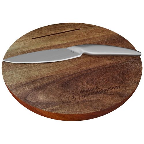 Set de tabla de cortar de madera y cuchillo 