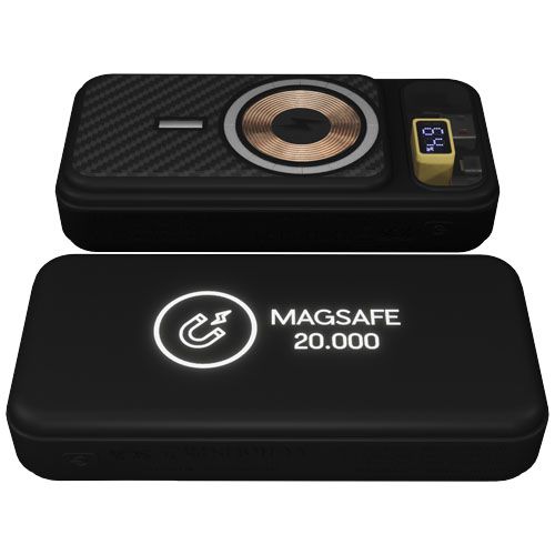 black Batería externa magnética de 20 000 mAh