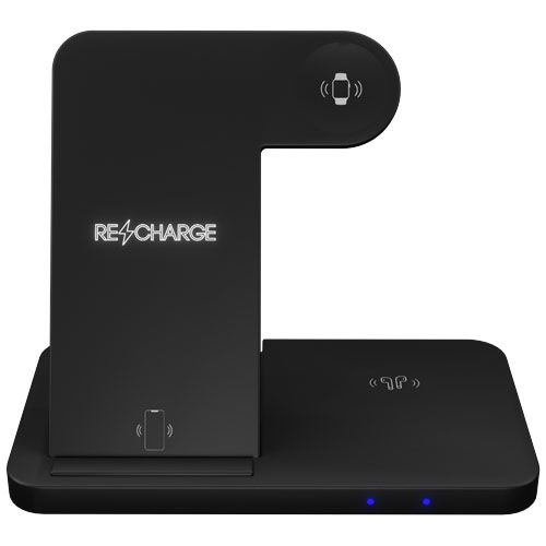 Base de carga inalámbrica 3 en 1 con soporte para teléfono 