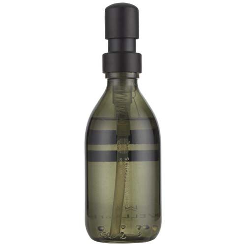 Dispensador de jabón de manos de 200 ml y juego de velas aromáticas de 150 g con fragancia de ámbar oscuro 