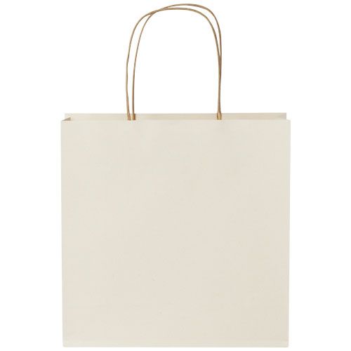 Bolsa de papel de residuos agrícolas 150 g/m2 con asas de papel retorcido, pequeña