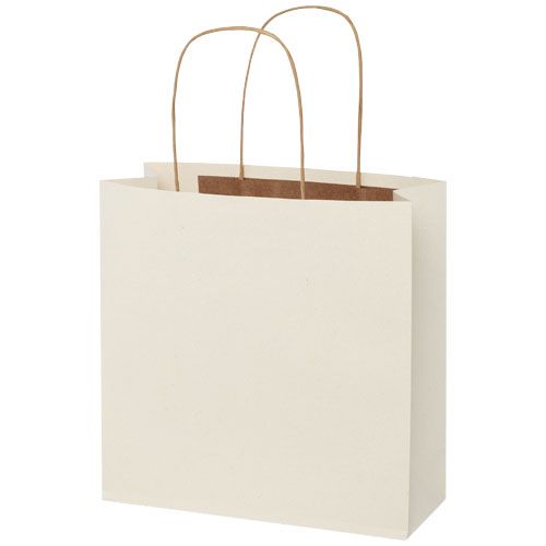 Bolsa de papel de residuos agrícolas 150 g/m2 con asas de papel retorcido, pequeña