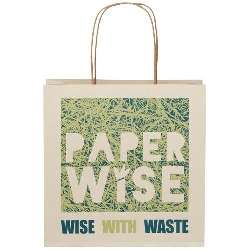 Sac en papier fabriqué à partir d déchets agricoles 150 g/m2 avec poignées torsadées, petite taille - 2
