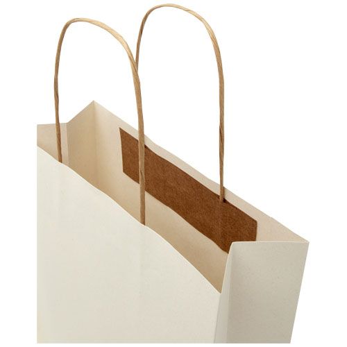 Bolsa de papel de residuos agrícolas 150 g/m2 con asas de papel retorcido, 24 x 9 x 24 cm