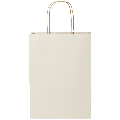 Bolsa de papel de residuos agrícolas 150 g/m2 con asas de papel retorcido, mediana
