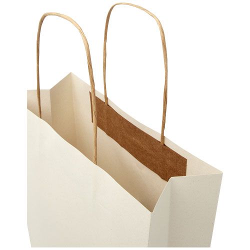 Bolsa de papel de residuos agrícolas 150 g/m2 con asas de papel retorcido, mediana