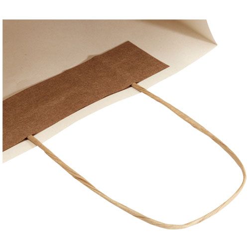 Bolsa de papel de residuos agrícolas 150 g/m2 con asas de papel retorcido, mediana