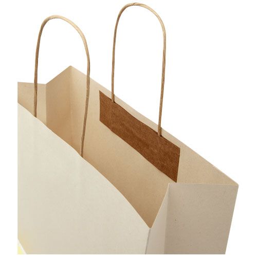 Sac en papier fabriqué à partir de déchets agricoles 150 g/m2avec poignées torsadées, grande taille - 6