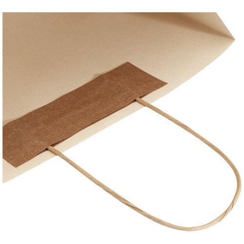 Bolsa de papel de residuos agrícolas 150 g/m2 con asas de papel retorcido, 31 x 12 x 25 cm