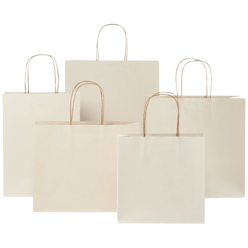 Sac en papier fabriqué à partir de déchets agricoles 150 g/m2avec poignées torsadées, grande taille - 8