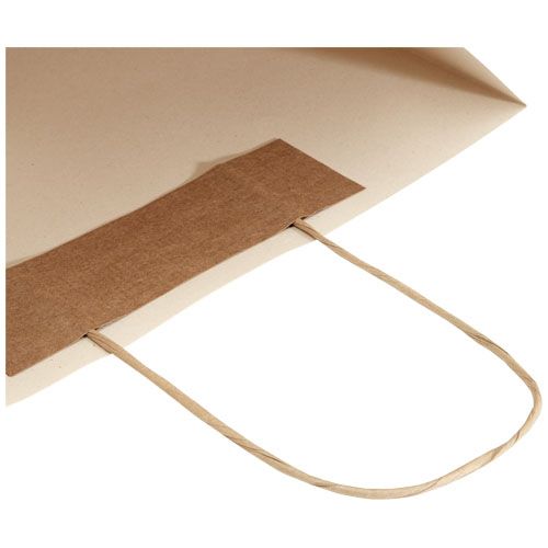 de blanco Bolsa de papel de residuos agrícolas 150 g/m2 con asas de papel retorcido, XL