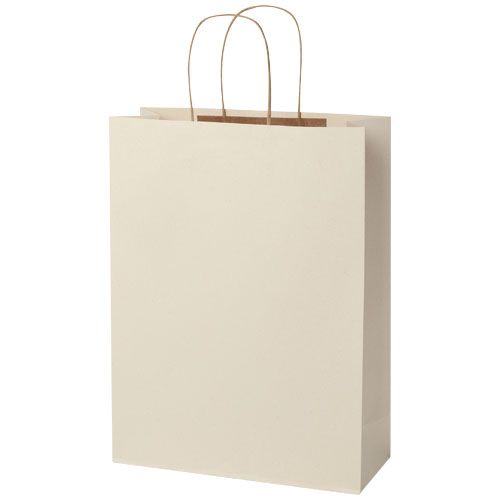 Bolsa de papel de residuos agrícolas 150 g/m2 con asas de papel retorcido, XXL