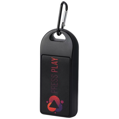 black Altavoz Bluetooth® de plástico reciclado de 3 W IPX4 con certificación RCS