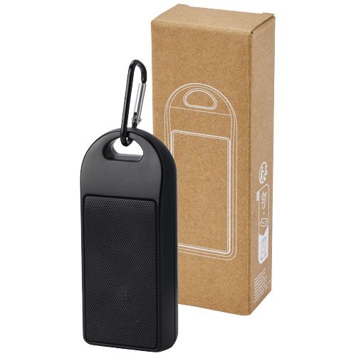 black Altavoz Bluetooth® de plástico reciclado de 3 W IPX4 con certificación RCS