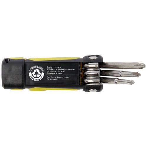 Set de destornilladores de plástico reciclado 8 en 1 RCS con linterna 