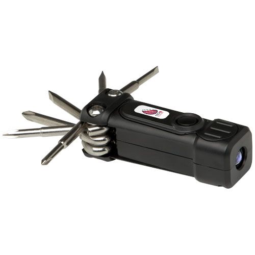 black Set de destornilladores de plástico reciclado 8 en 1 RCS con linterna