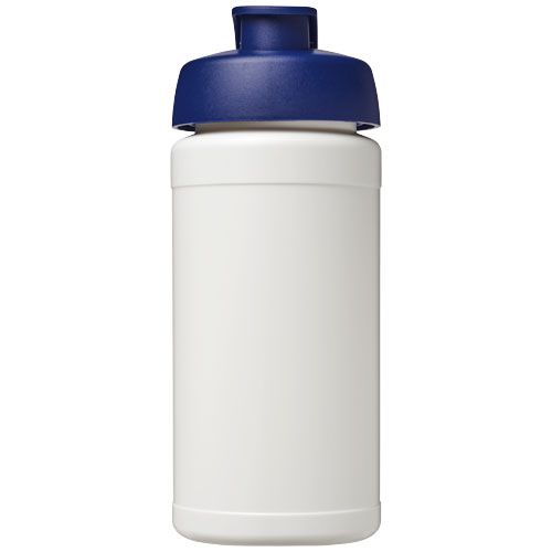 blanco/azul Bidón deportivo con tapa Flip de material reciclado de 500 ml