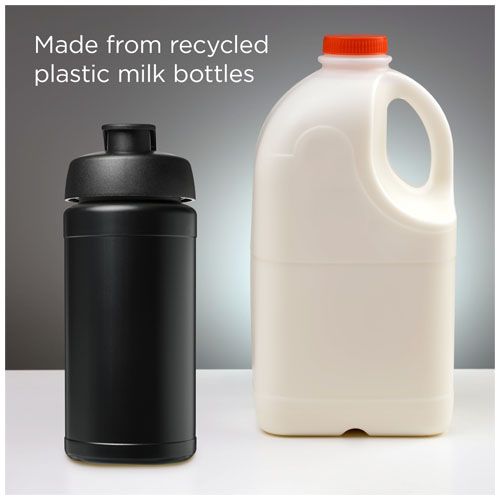 black Bidón deportivo con tapa Flip de material reciclado de 500 ml
