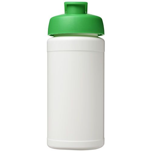 blanco/verde Bidón deportivo con tapa Flip de material reciclado de 500 ml