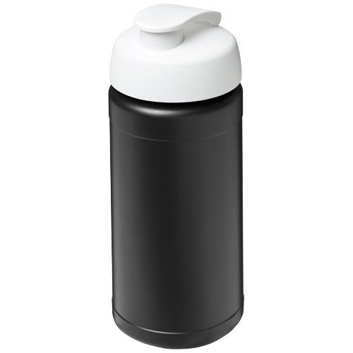 negro/blanco Bidón deportivo con tapa Flip de material reciclado de 500 ml