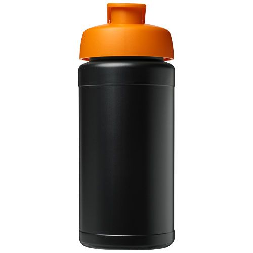 negro/naranja Bidón deportivo con tapa Flip de material reciclado de 500 ml