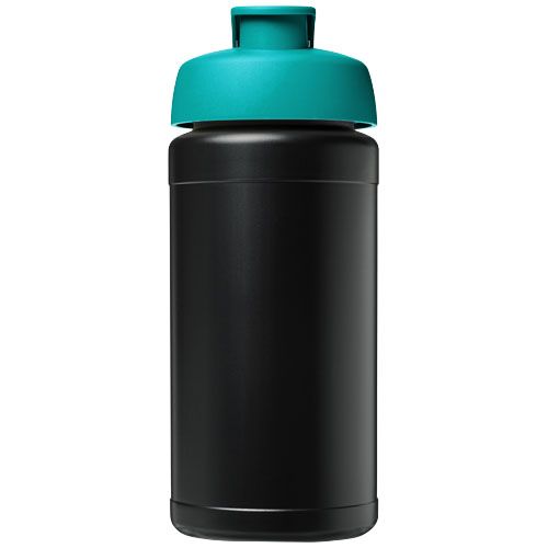 negro/verde agua Bidón deportivo con tapa Flip de material reciclado de 500 ml