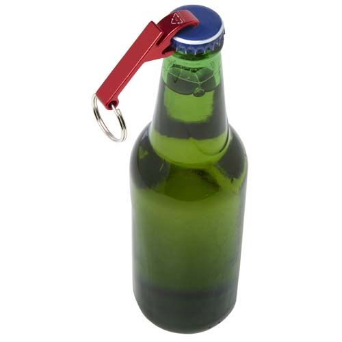 Abridor para botellas y latas de aluminio reciclado RCS y con llavero 