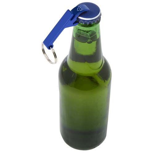 Abridor para botellas y latas de aluminio reciclado RCS y con llavero 
