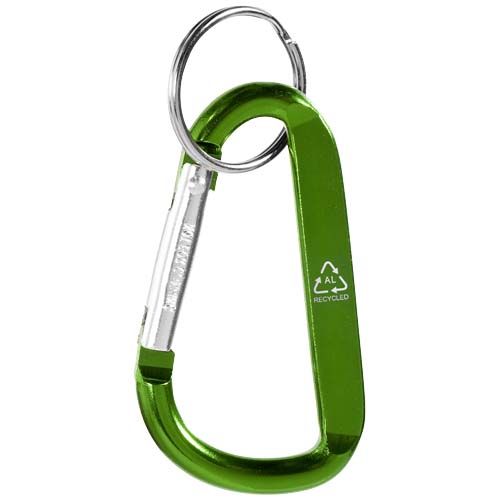 green Llavero con mosquetón de aluminio reciclado RCS