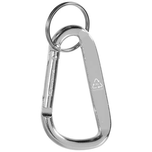 plateado Llavero con mosquetón de aluminio reciclado RCS
