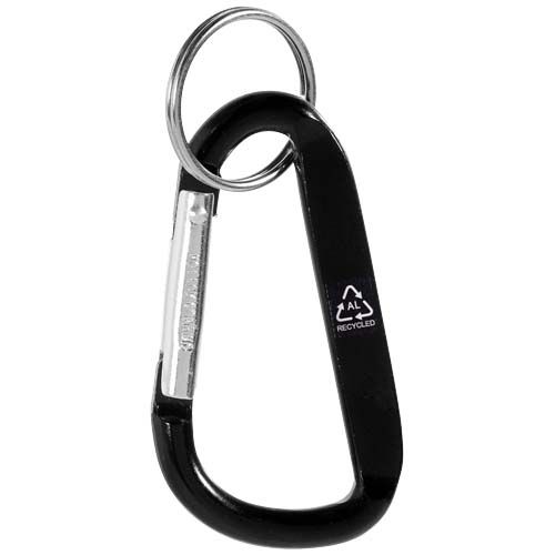 black Llavero con mosquetón de aluminio reciclado RCS