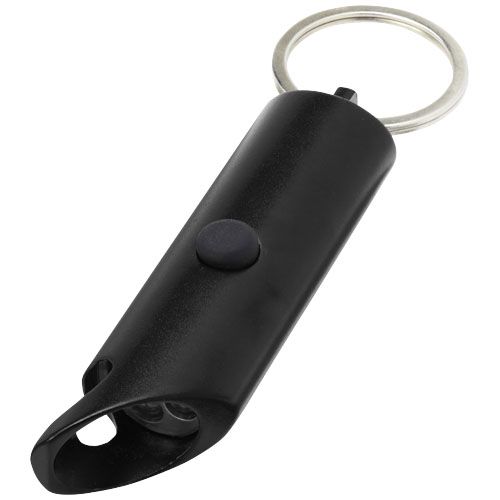 Luz LED IPX de aluminio reciclado y abrebotellas con llavero 