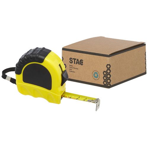 yellow Cinta métrica de plástico reciclado con certificación RCS de 5 metros