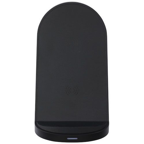 Base de carga inalámbrica con doble bobina de 15W en plástico reciclado con certificación RCS 