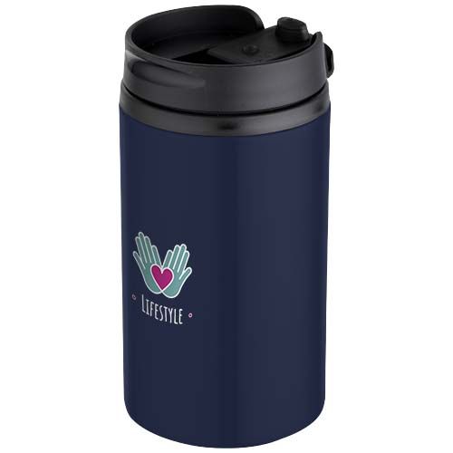 azul marino Vaso con aislamiento de acero inoxidable reciclado de 250 ml con certificación RCS