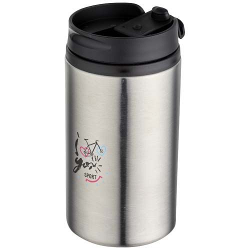 plateado mate Vaso con aislamiento de acero inoxidable reciclado de 250 ml con certificación RCS