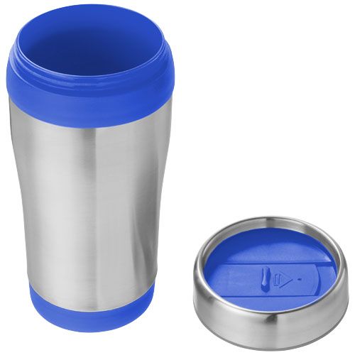 blue Vaso con aislamiento de acero inoxidable reciclado de 410 ml con certificación RCS