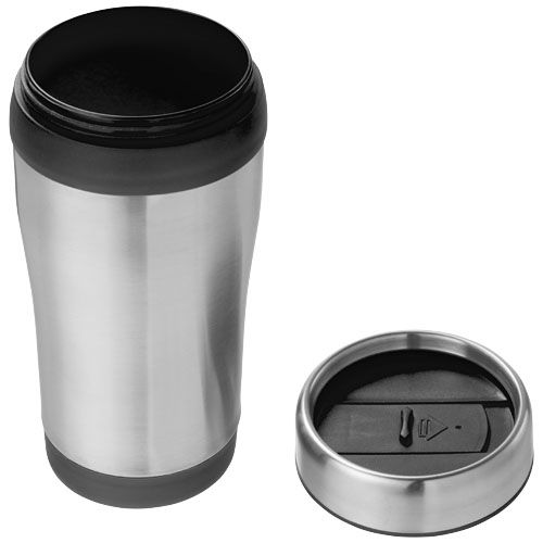 black Vaso con aislamiento de acero inoxidable reciclado de 410 ml con certificación RCS