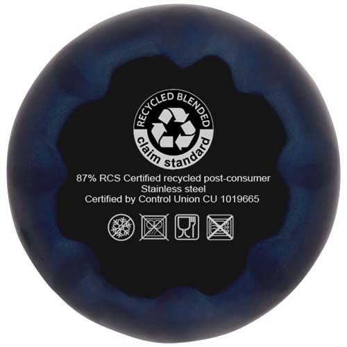 azul marino Bidón con aislamiento de acero inoxidable reciclado de 500 ml con certificación RCS