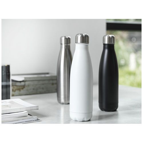 plateado Bidón con aislamiento de acero inoxidable reciclado de 500 ml con certificación RCS