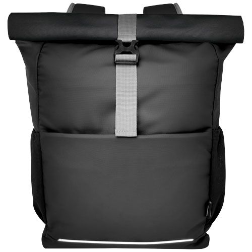 black Bolsa enrollable para bicicleta resistente al agua de material reciclado GRS de 15