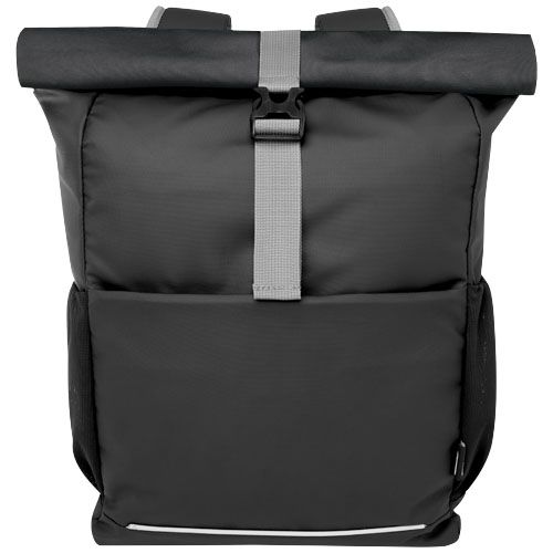 black Bolsa enrollable para bicicleta resistente al agua de material reciclado GRS de 15