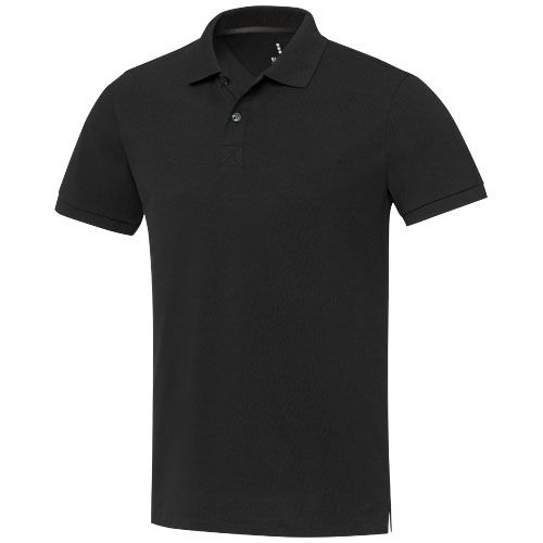 black Polo de manga corta unisex con material reciclado Aware™