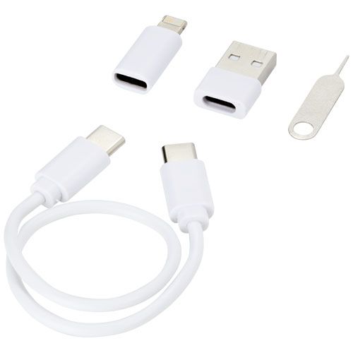 Cable de carga modular de plástico reciclado con soporte para teléfono 