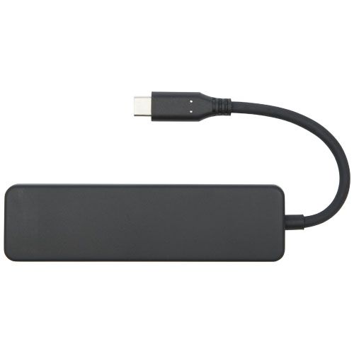 black USB 2.0-3.0 con adaptador multimedia de plástico reciclado con puerto HDMI y certificación RCS