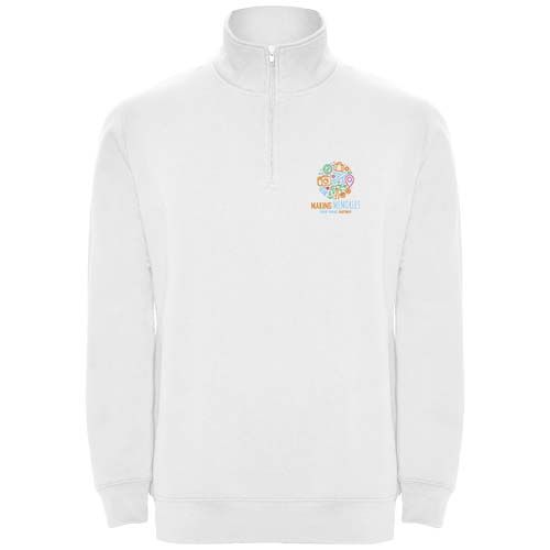 white Sudadera con media cremallera