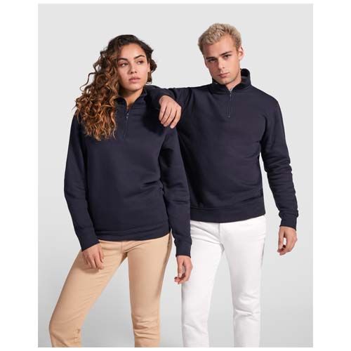 white Sudadera con media cremallera